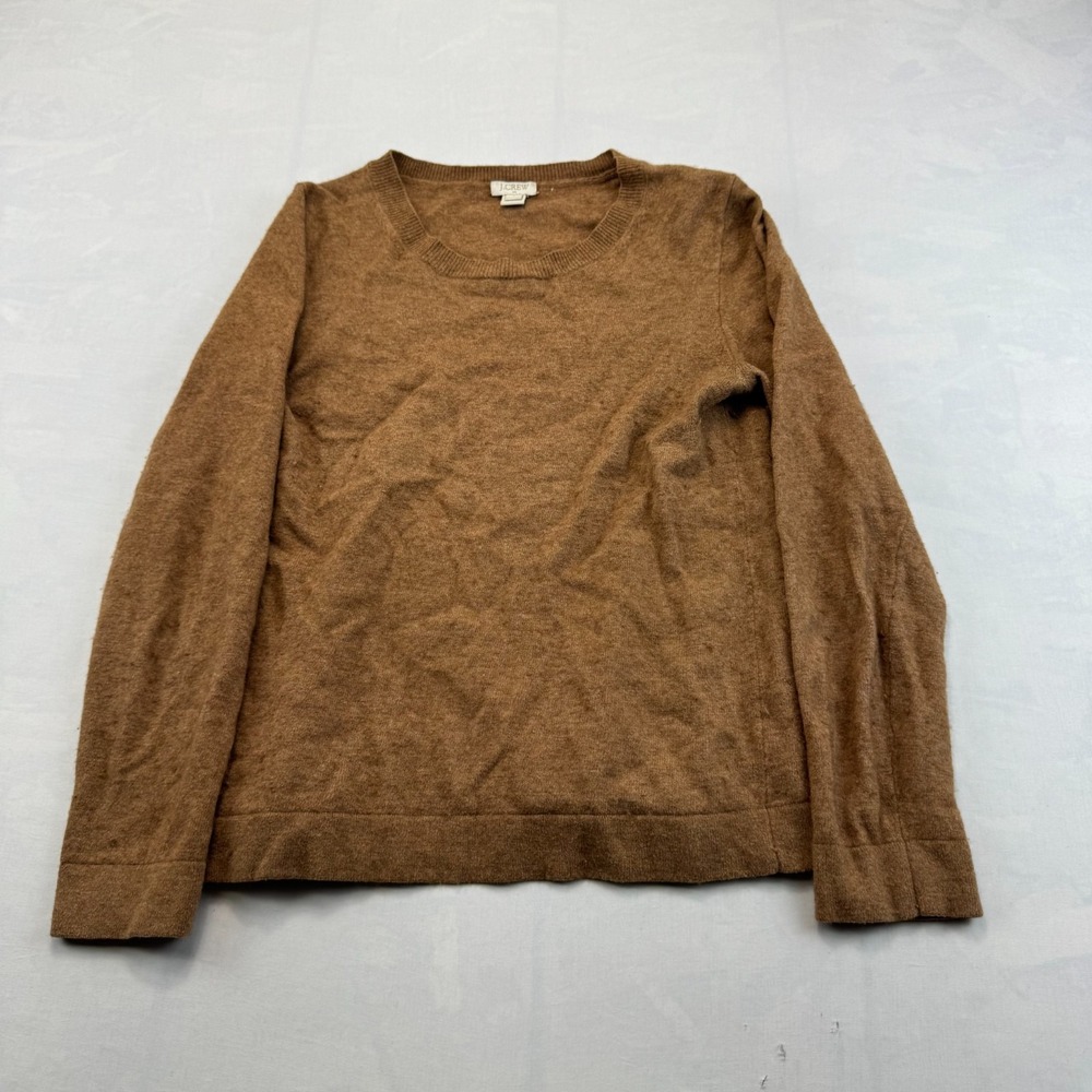 J.Crew Sweater Womens S Brown Wool Blend Knit Long Sleeve Crew Neck Pullover